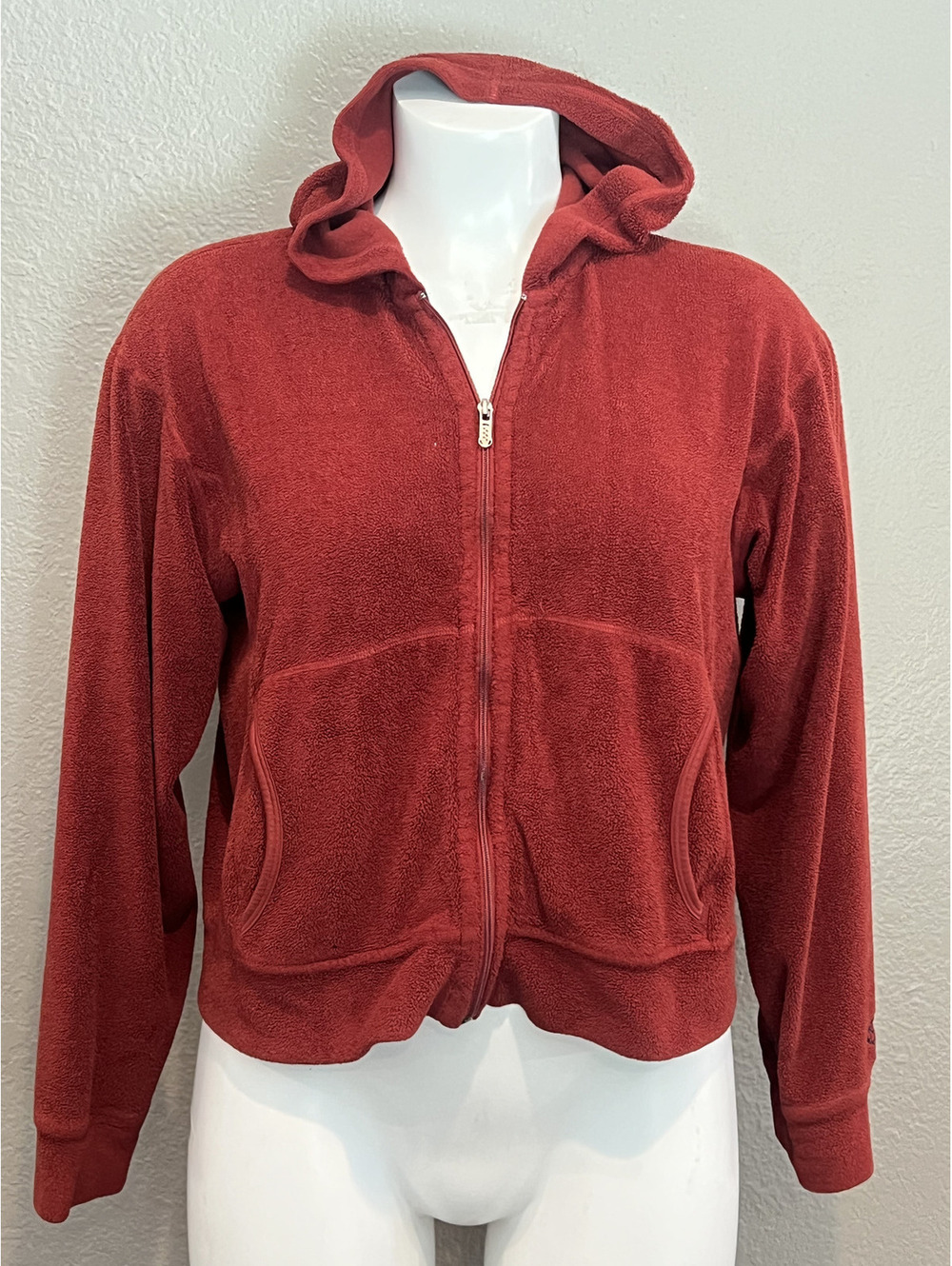 Patagonia Women’s Red Full Zip Hooded Fleece Jacket Large